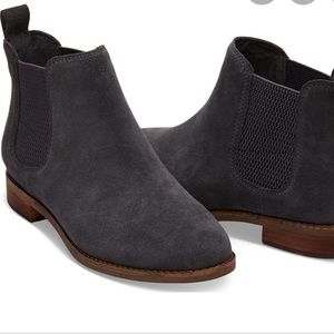 TOMS grey suede boots
